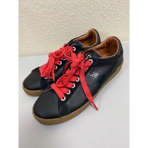 Fly London Berg Black Leather Sneakers With Red Laces EU 37 size 7 Classic